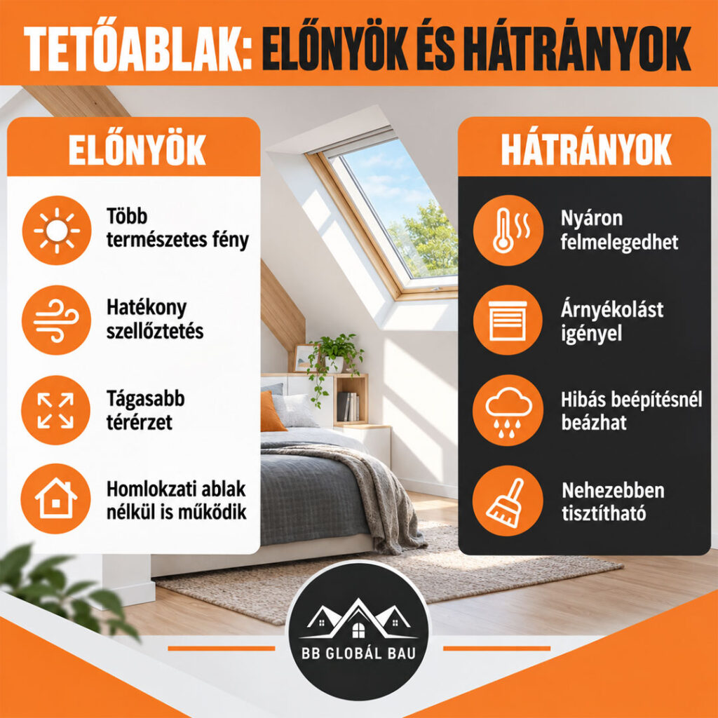 Legyen-e tetőablak? Előnyök-hátrányok